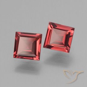Gemme di Granato rodolite Rosso scarlatto naturale da 1.42 ct, Quadrato, VVS-VS