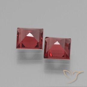 Gemme di Granato rodolite Rosso scarlatto naturale da 1.42 ct, Quadrato, VVS-VS