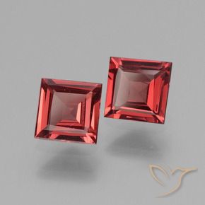 Gemme di Granato rodolite Rosso scuro naturale da 1.37 ct, Quadrato, VS