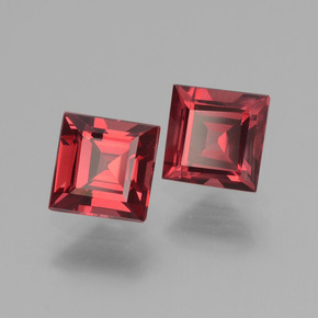 Granato rodolite naturale rosso da 1,57 ct, quadrato, VS