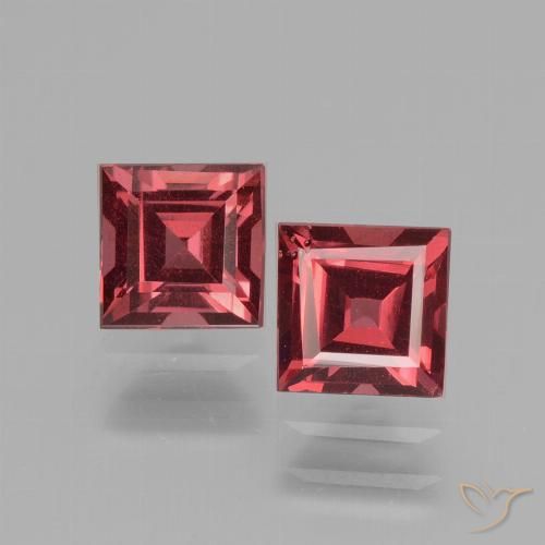 1.67ctw Naturale Rosso medio Granato rodolite, Quadrato, VS