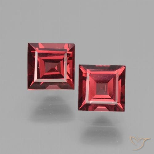 1.56ctw Naturale Rosso tendente al rosa Granato rodolite, Quadrato, VS