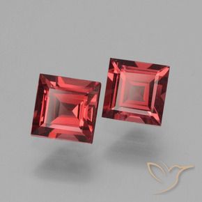 Gemme di Granato rodolite Rosso tendente al rosa naturale da 1.56 ct, Quadrato, VS