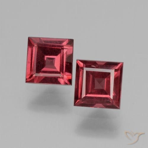 1.60ctw Naturale Rosso tendente al rosa Granato rodolite, Quadrato, VS