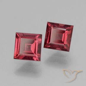 Gemme di Granato rodolite Rosso tendente al rosa naturale da 1.60 ct, Quadrato, VS