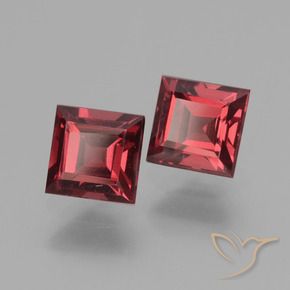 Gemme di Granato rodolite Rosso scuro naturale da 1.75 ct, Quadrato, VS