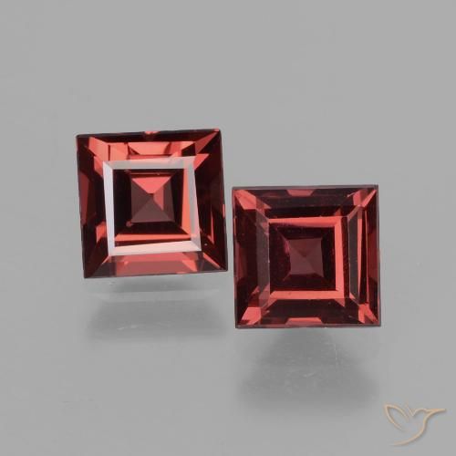 1.70ctw Naturale Rosso medio Granato rodolite, Quadrato, VVS-VS