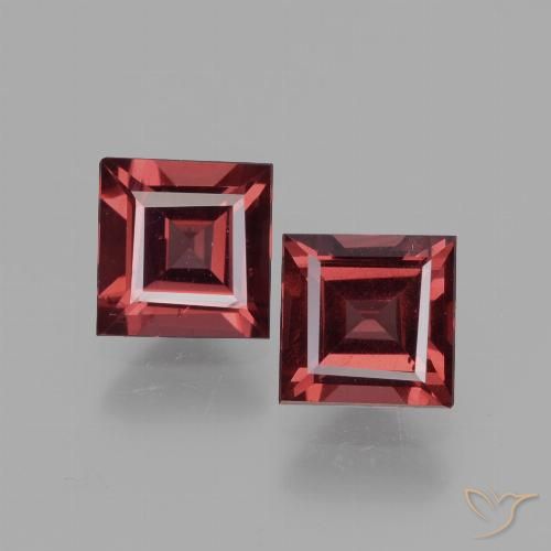 1.48ctw Naturale Rosso tendente al rosa Granato rodolite, Quadrato, VS