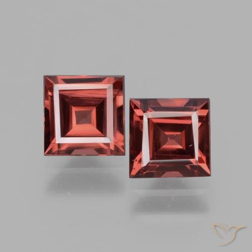 1.62ctw Naturale Rosso medio Granato rodolite, Quadrato, VS