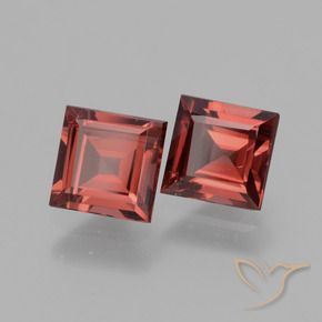 Gemme di Granato rodolite Rosso medio naturale da 1.62 ct, Quadrato, VS
