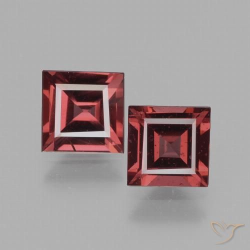1.52ctw Naturale Rosso scarlatto Granato rodolite, Quadrato, VS, Photo A
