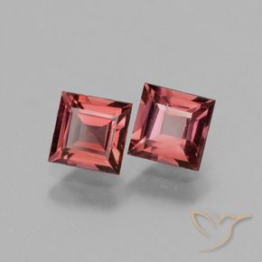 Gemme di Granato rodolite Rosso medio-scuro naturale da 1.63 ct, Quadrato, VS