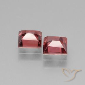 Gemme di Granato rodolite Rosso medio-scuro naturale da 1.63 ct, Quadrato, VS