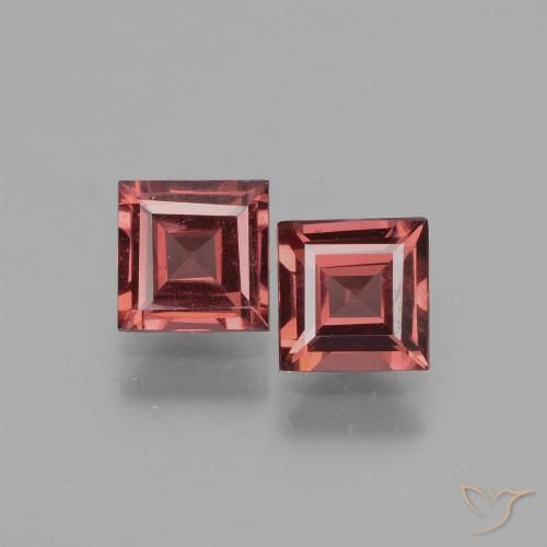 1.38ctw Naturale Rosso scarlatto chiaro Granato rodolite, Quadrato, VS