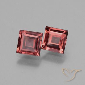 Gemme di Granato rodolite Rosso scarlatto chiaro naturale da 1.38 ct, Quadrato, VS