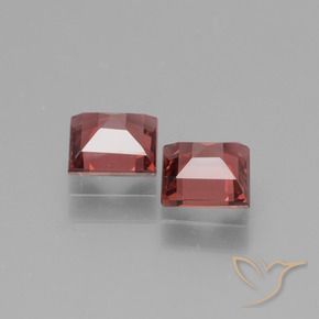 Gemme di Granato rodolite Rosso scarlatto chiaro naturale da 1.38 ct, Quadrato, VS