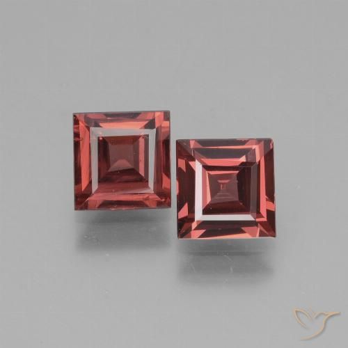 1.58ctw Naturale Rosso chiaro Granato rodolite, Quadrato, VS