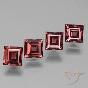Gemme di Granato rodolite Rosso scuro naturale da 2.85 ct, Quadrato, VS