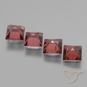 Gemme di Granato rodolite Rosso scuro naturale da 2.85 ct, Quadrato, VS