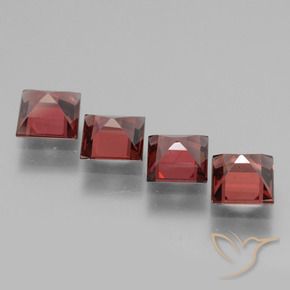 Gemme di Granato rodolite Rosso scuro naturale da 3.25 ct, Quadrato, VS