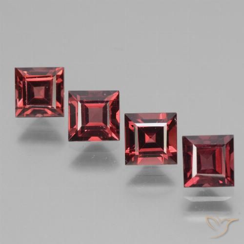 3.02ctw Naturale Rosso scuro Granato rodolite, Quadrato, VS