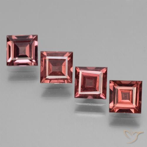 2.87ctw Naturale Rosso scarlatto chiaro Granato rodolite, Quadrato, VS