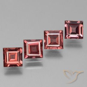 Gemme di Granato rodolite Rosso scarlatto chiaro naturale da 2.87 ct, Quadrato, VS