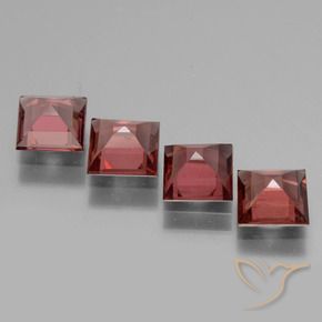 Gemme di Granato rodolite Rosso scarlatto chiaro naturale da 2.87 ct, Quadrato, VS