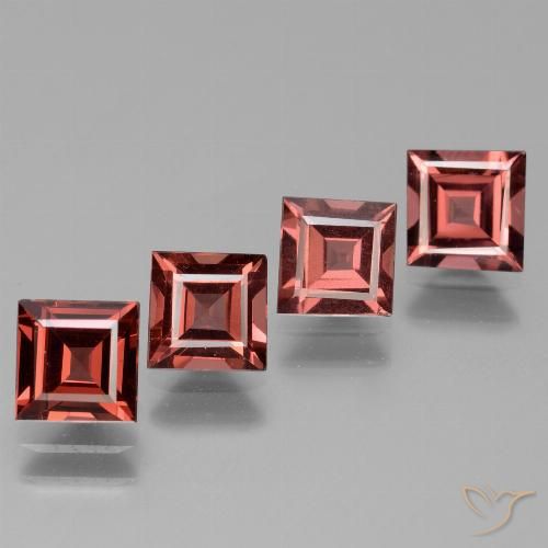2.96ctw Naturale Rosso mattone intenso Granato rodolite, Quadrato, VS