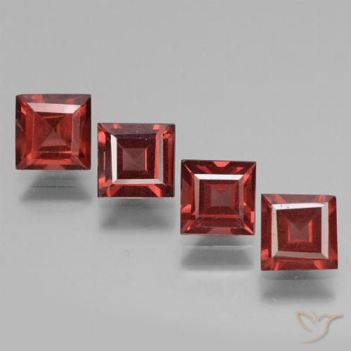 2.93ctw Naturale Rosso scuro Granato rodolite, Quadrato, VS