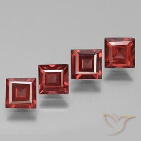 Gemme di Granato rodolite Rosso scuro naturale da 2.93 ct, Quadrato, VS