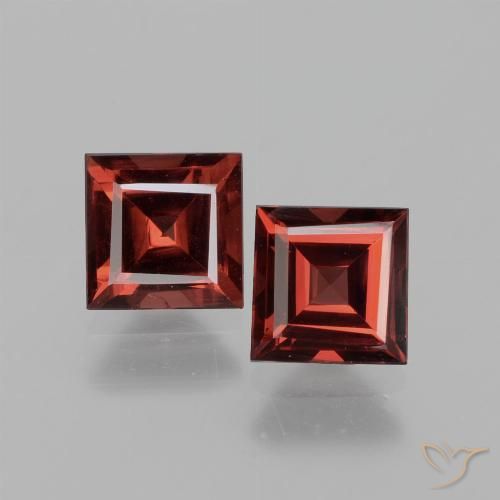 1.65ctw Naturale Rosso scuro Granato rodolite, Quadrato, VS