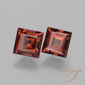 Gemme di Granato rodolite Rosso scuro naturale da 1.65 ct, Quadrato, VS