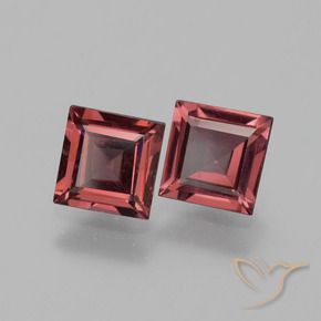 Gemme di Granato rodolite Rosso scuro naturale da 1.40 ct, Quadrato, VS