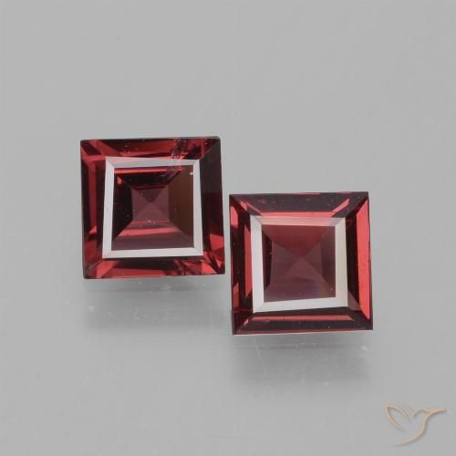 1.37ctw Naturale Rosso medio Granato rodolite, Quadrato, VS