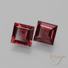Gemme di Granato rodolite Rosso medio naturale da 1.37 ct, Quadrato, VS
