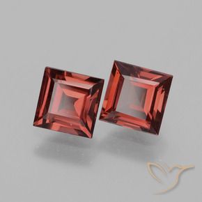 Gemme di Granato rodolite Rosso scarlatto profondo naturale da 1.52 ct, Quadrato, VS