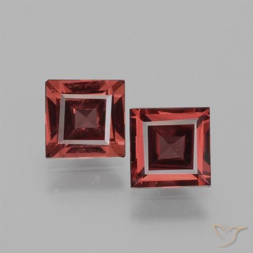 1.47ctw Naturale Rosso scuro Granato rodolite, Quadrato, VS