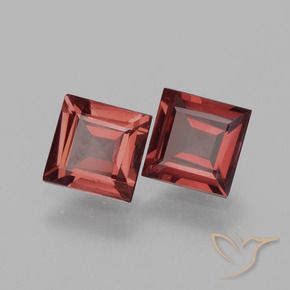 Gemme di Granato rodolite Rosso scuro naturale da 1.47 ct, Quadrato, VS