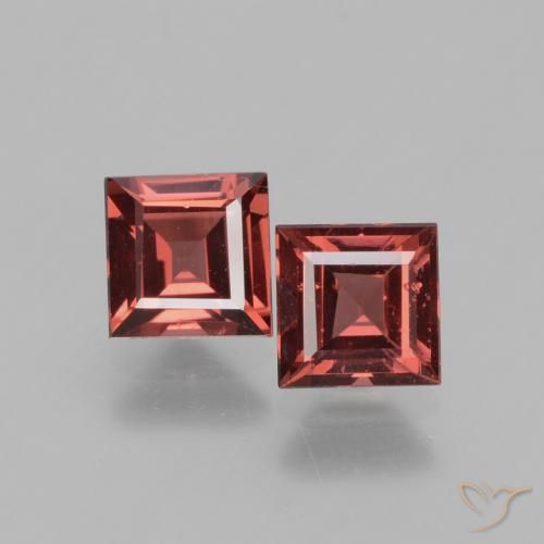 1.51ctw Naturale Rosso medio Granato rodolite, Quadrato, VS