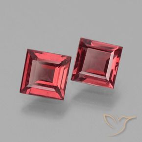 Gemme di Granato rodolite Rosso tendente al rosa naturale da 1.40 ct, Quadrato, VS