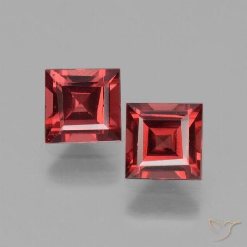 1.50ctw Naturale Rosso tendente al rosa Granato rodolite, Quadrato, VS