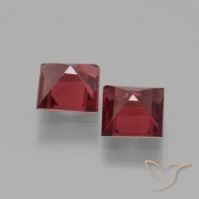 Gemme di Granato rodolite Rosso tendente al rosa naturale da 1.50 ct, Quadrato, VS