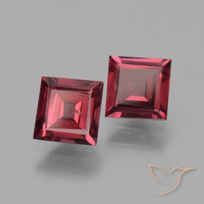 Gemme di Granato rodolite Rosso medio naturale da 1.50 ct, Quadrato, VS