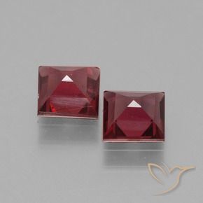 Gemme di Granato rodolite Rosso medio naturale da 1.50 ct, Quadrato, VS