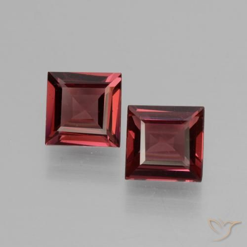 1.43ctw Naturale Rosso scuro Granato rodolite, Quadrato, VS