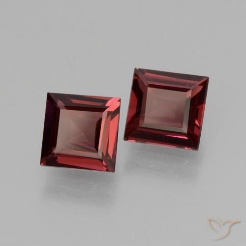 Gemme di Granato rodolite Rosso scuro naturale da 1.43 ct, Quadrato, VS