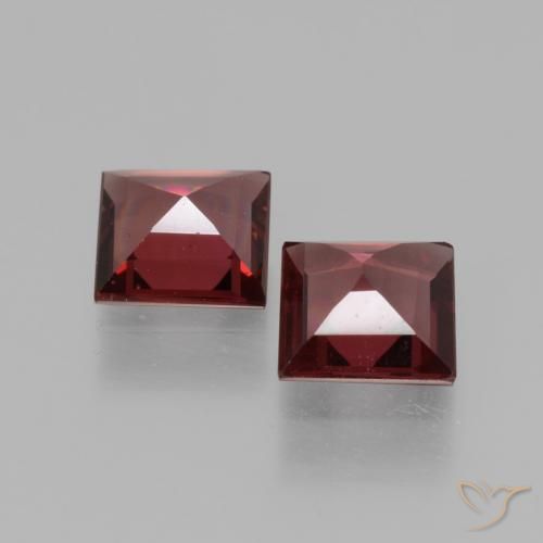 Gemme di Granato rodolite Rosso scuro naturale da 1.43 ct, Quadrato, VS