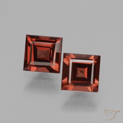 1.48ctw Naturale Rosso medio Granato rodolite, Quadrato, VVS-VS