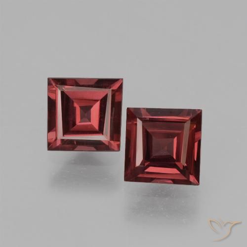 1.48ctw Naturale Rosso scuro Granato rodolite, Quadrato, VS